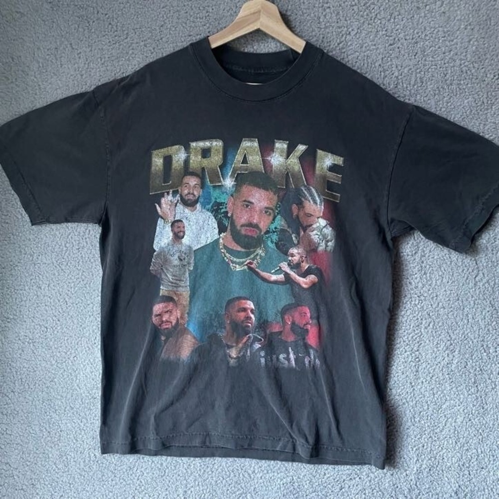 Street Market Supply T-Shirt Men Medium Gray Drake Champagne Papi Vintage 90s